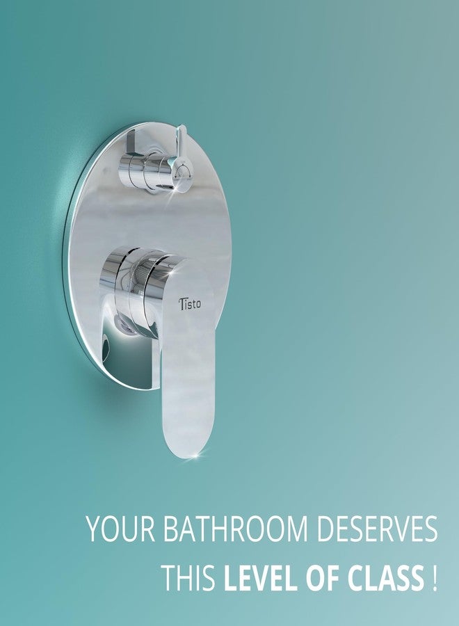 Tisto 10 Year Warranty High Flow Diverter Set for Bathroom Concealed Body with Exposed Part Kit, Hot and Cold Water Mixer, 4 Way 2 Inlet Wall Mounted, Chrome Silver, Full Brass - Image 5